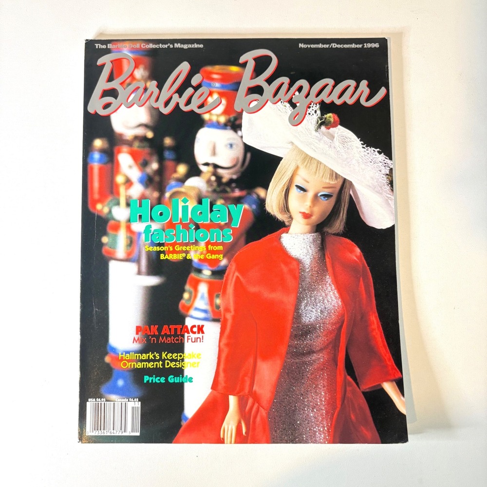 Barbie Bazaar Magazine Nov Dec 1996 Holiday Fashions Price Guide Vintage Mattel